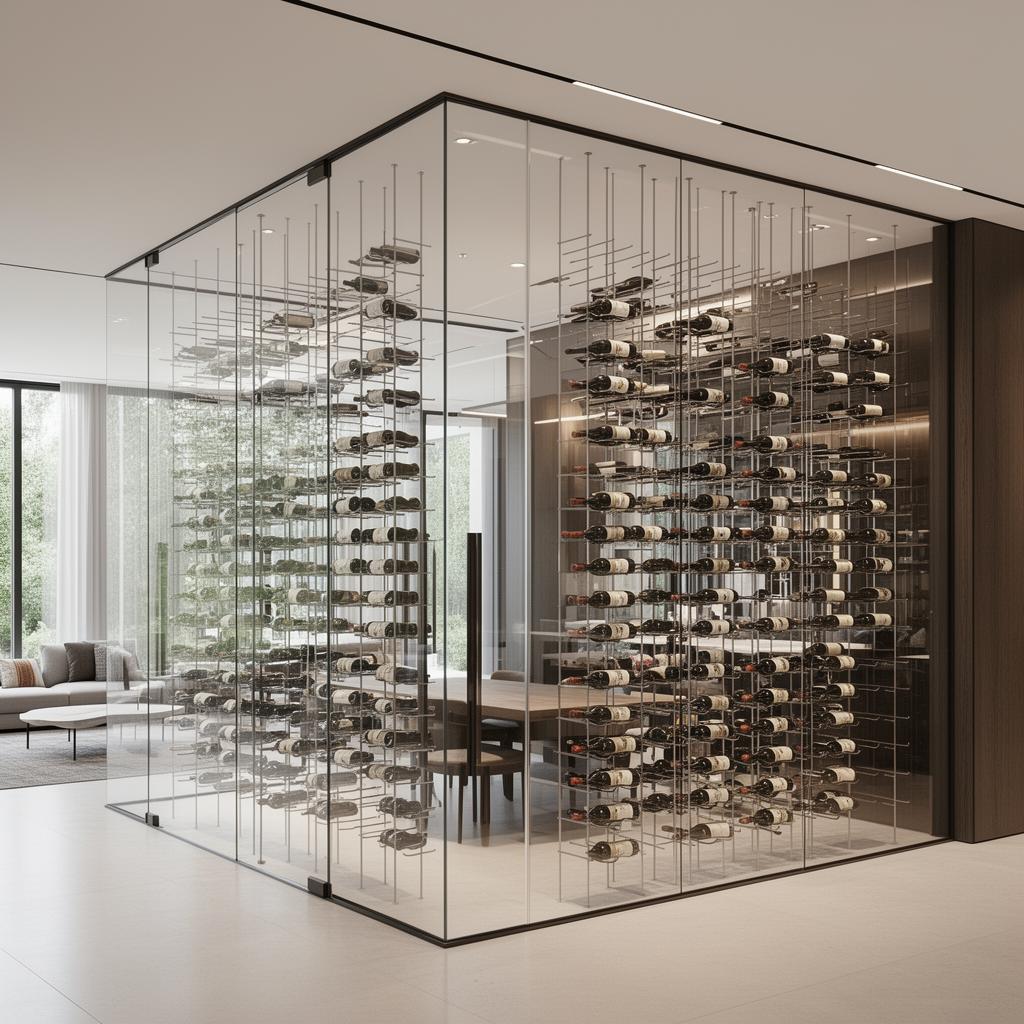 Glass wine cellar build